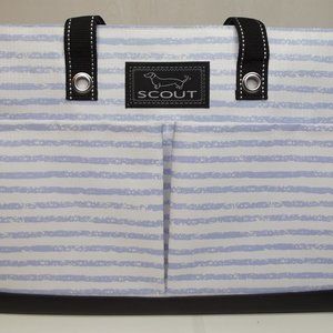 Scout Blue & White Stripe Uptown Pocket Tote